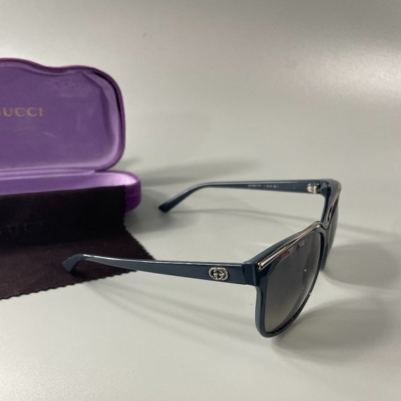 GUCCI⚡Navy Blue Cat Eye GG 3155 Gradient Lens Sunglasses W/Case - Picture 9 of 13